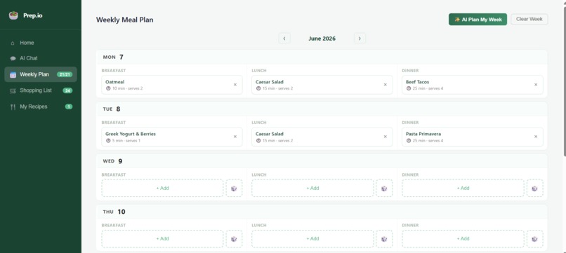 Prep.io – screenshot 2
