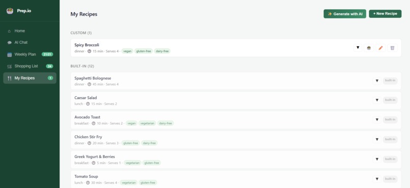 Prep.io – screenshot 3