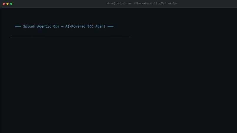 Splunk Agentic Ops — AI-Powered Security Operations Agent – screenshot 1