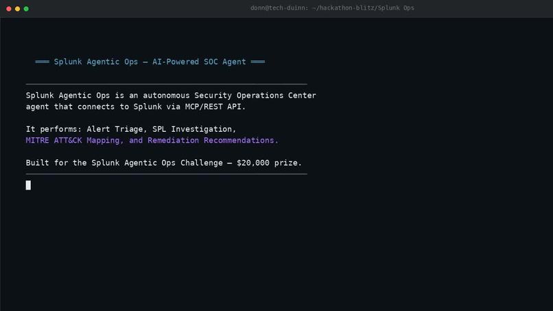 Splunk Agentic Ops — AI-Powered Security Operations Agent – screenshot 2