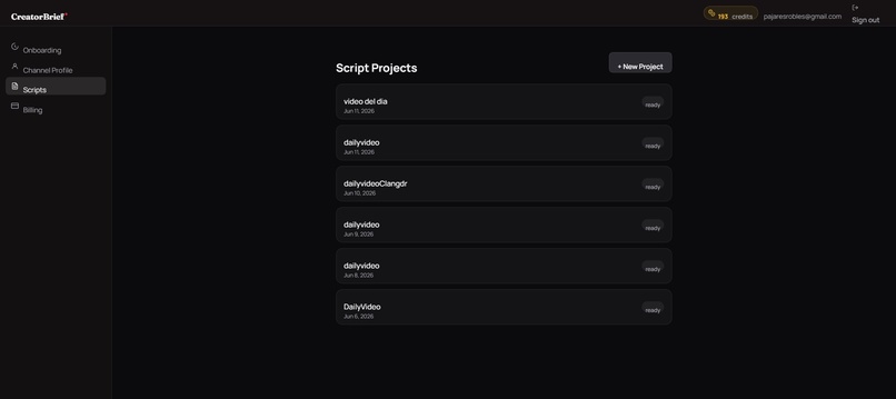 CreatorBrief – screenshot 2