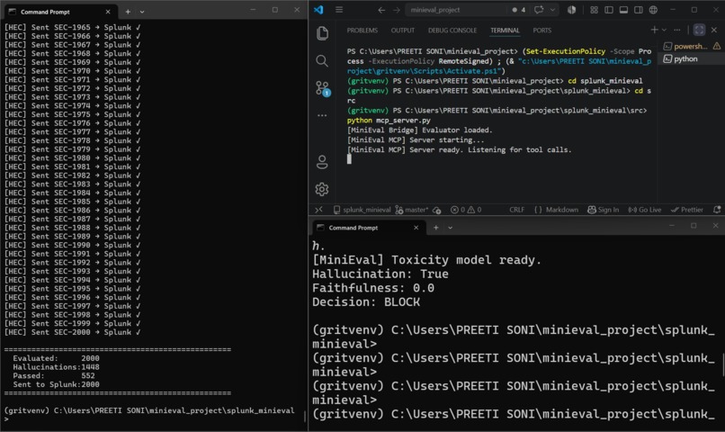 MiniEval Pro -AI Hallucination Detection for Splunk Security – screenshot 3