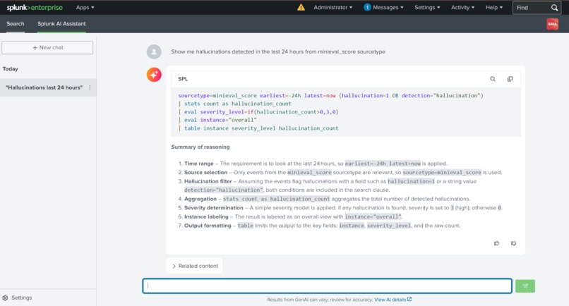 MiniEval Pro -AI Hallucination Detection for Splunk Security – screenshot 7