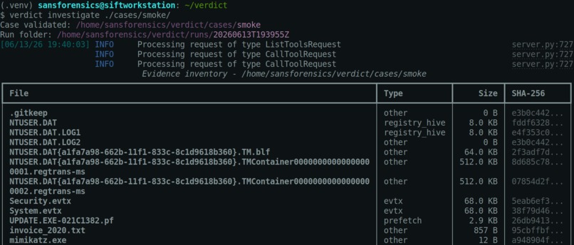 VERDICT - Autonomous DFIR Agent That Proves Its Findings – screenshot 1