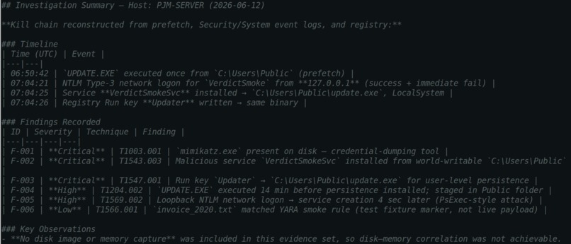 VERDICT - Autonomous DFIR Agent That Proves Its Findings – screenshot 3