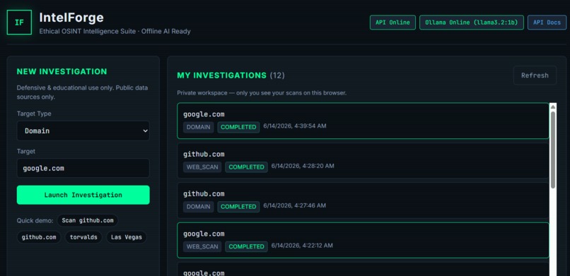 IntelForge – screenshot 1