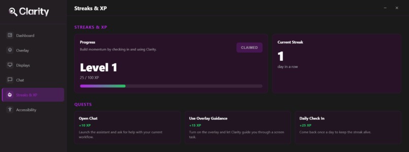 Clarity – screenshot 2