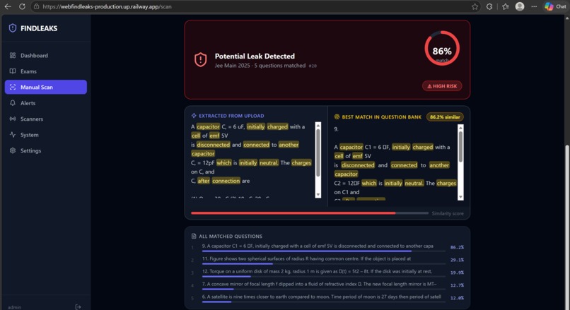 findleaks – screenshot 1
