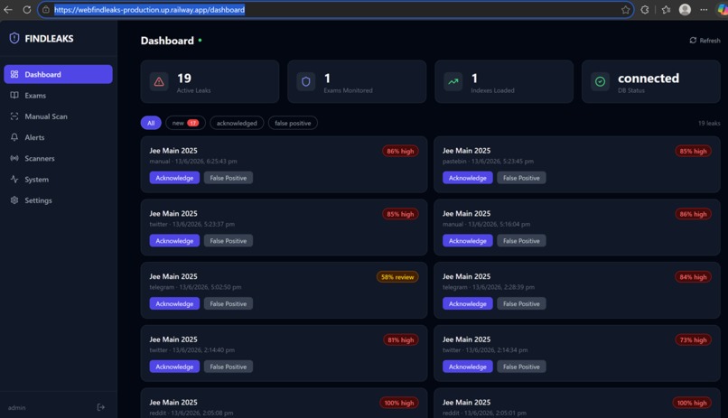findleaks – screenshot 4