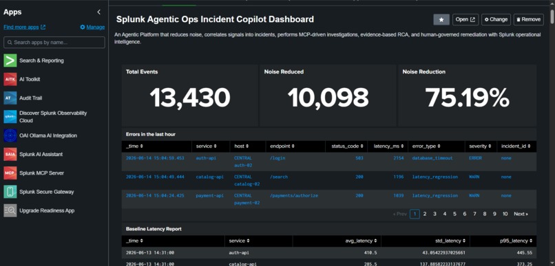 Splunk Agentic Ops Incident Copilot – screenshot 1