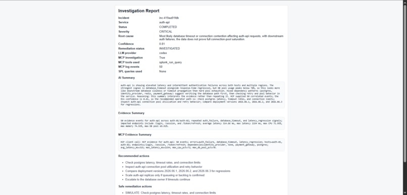 Splunk Agentic Ops Incident Copilot – screenshot 13