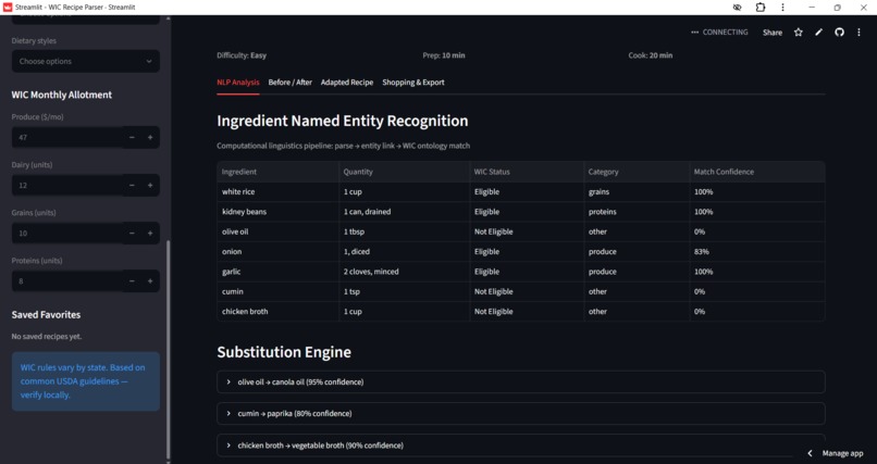 WIC Recipe Parser – screenshot 5