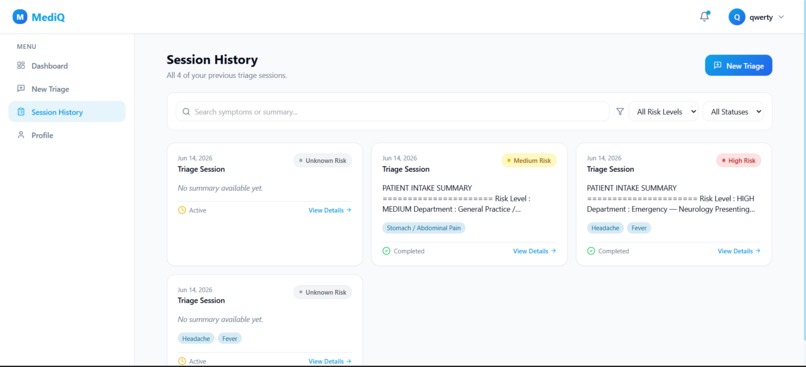 MediQ – AI Healthcare Intake & Triage Platform – screenshot 5