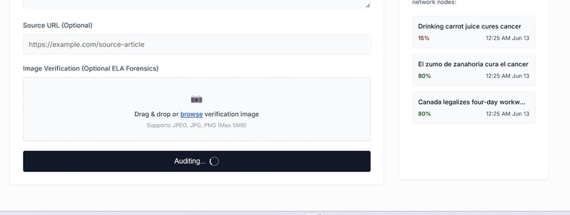TruthLens (an AI-powered verification application) – screenshot 2