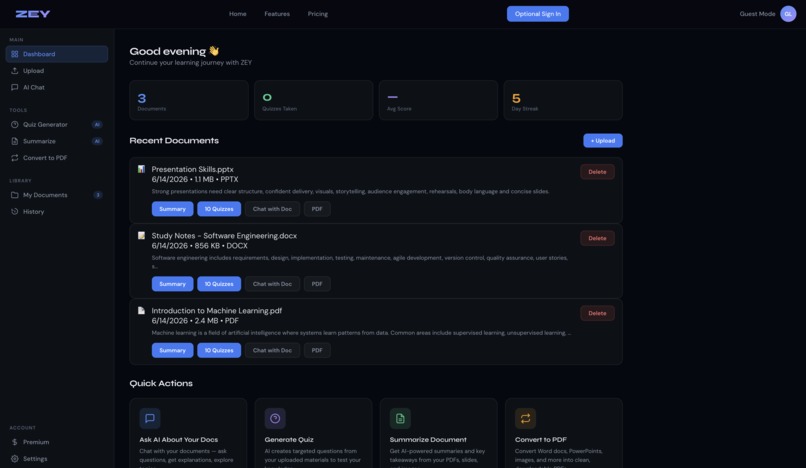 ZEY AI Website – screenshot 1