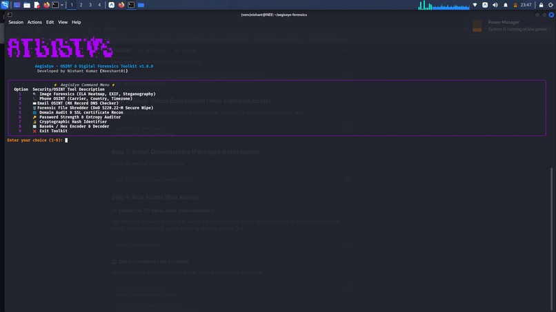 AegisEye: Premium OSINT & Digital Forensics Toolkit  – screenshot 2
