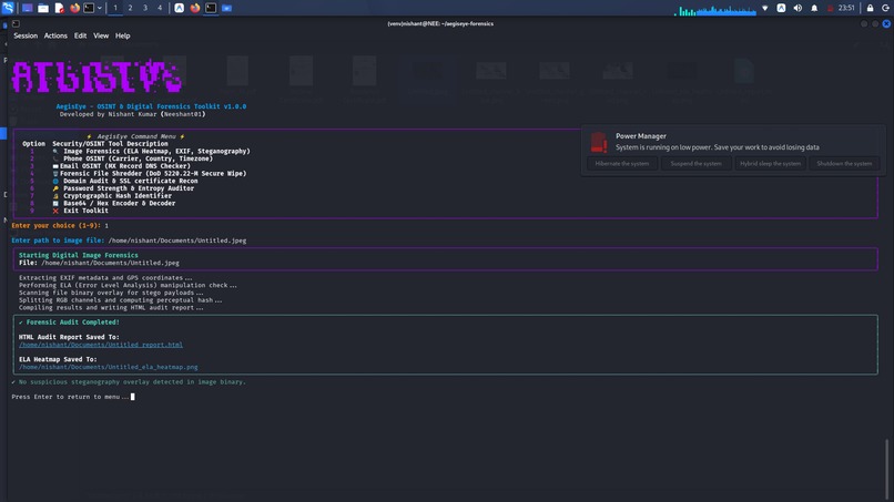 AegisEye: Premium OSINT & Digital Forensics Toolkit  – screenshot 3