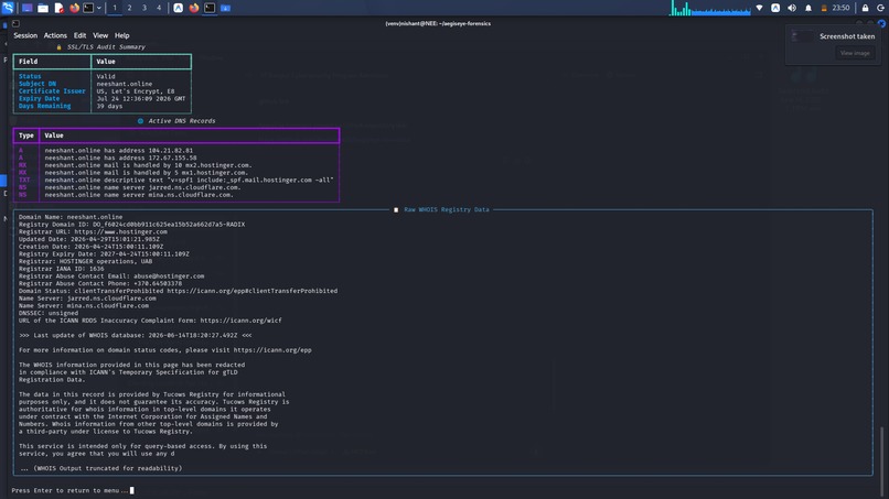 AegisEye: Premium OSINT & Digital Forensics Toolkit  – screenshot 5