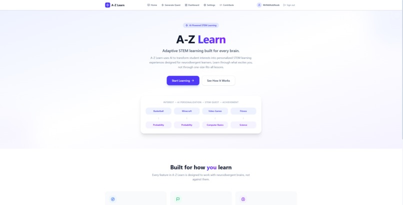 A-Z Learn: Adaptive Neurodivergent Learning Platform – screenshot 5