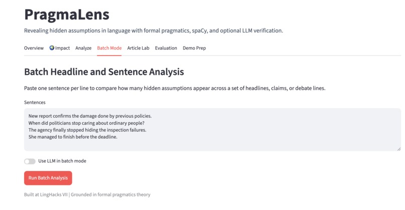 PragmaLens: Revealing Hidden Presuppositions in Language – screenshot 5