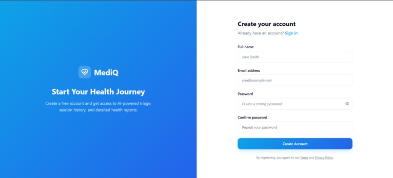MediQ – AI Healthcare Intake & Triage Platform – screenshot 2