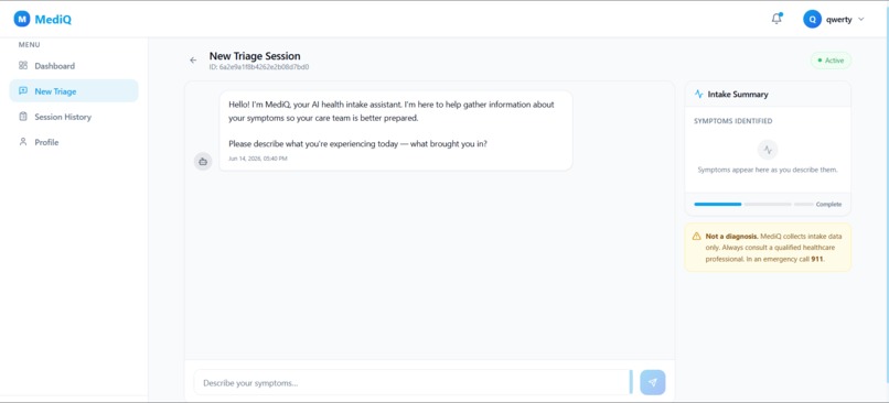 MediQ – AI Healthcare Intake & Triage Platform – screenshot 4