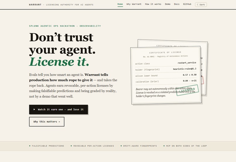 Warrant – screenshot 2