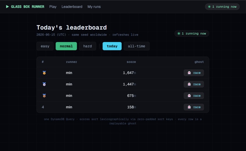 Glass Box Runner — the database is the game – screenshot 4