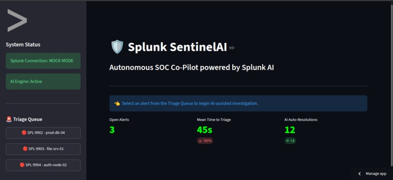 Splunk SentinelAI - Autonomous SOC Co-Pilot – screenshot 2