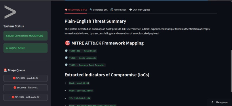 Splunk SentinelAI - Autonomous SOC Co-Pilot – screenshot 3