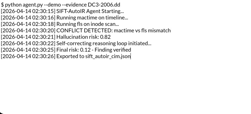 SIFT-AutoIR: AI Forensic Agent + Splunk – screenshot 1