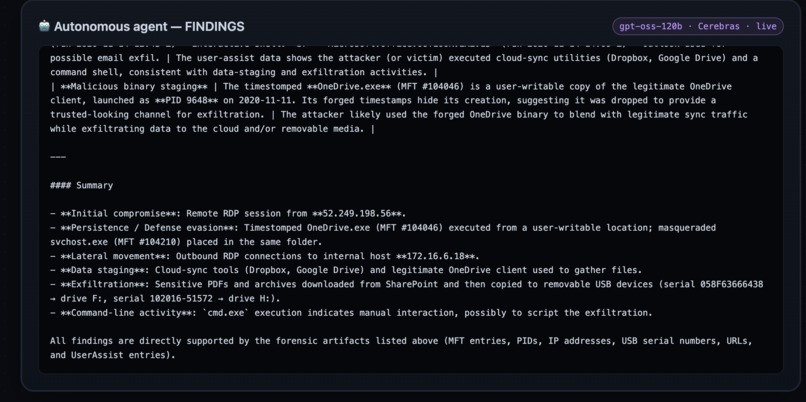 FindEvil: the DFIR agent that can't alter evidence – screenshot 2