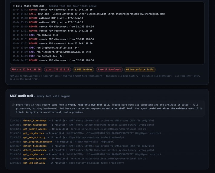 FindEvil: the DFIR agent that can't alter evidence – screenshot 7