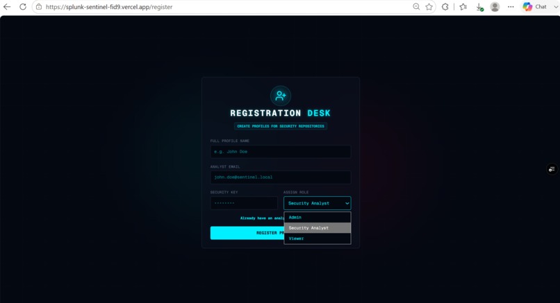 Splunk Sentinel – screenshot 2