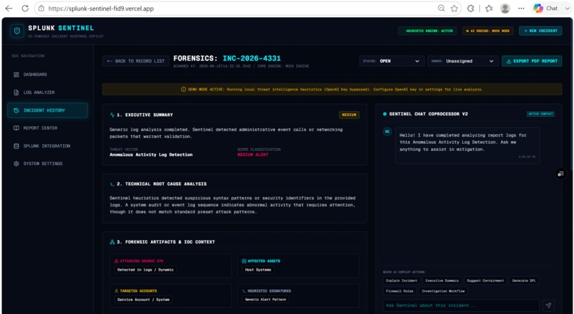 Splunk Sentinel – screenshot 10