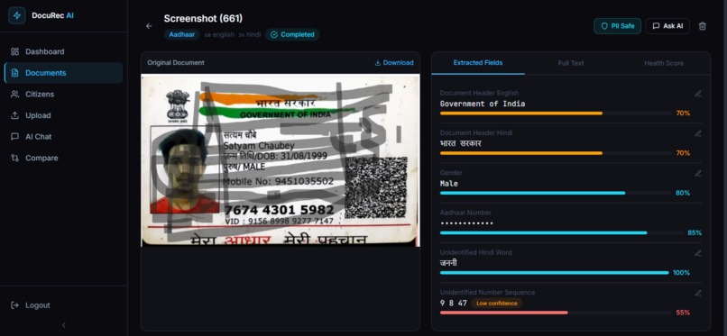 DocuRec AI — Intelligent Indian Document Processing – screenshot 3