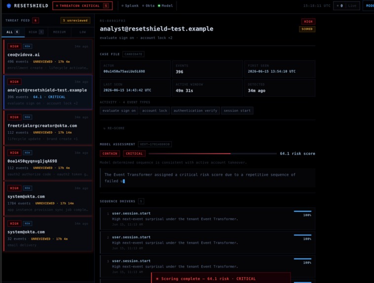 ResetShield: Agentic Okta Takeover Detection with Splunk – screenshot 2
