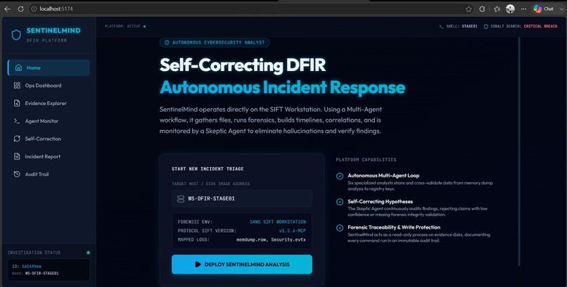 SentinelMind DFIR – screenshot 1