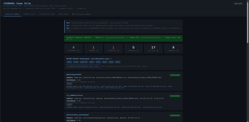 COUNSEL - AI forensics that won't make things up – screenshot 5
