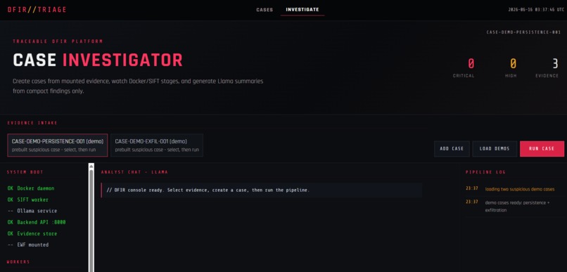 Traceable DFIR Investigator – screenshot 1
