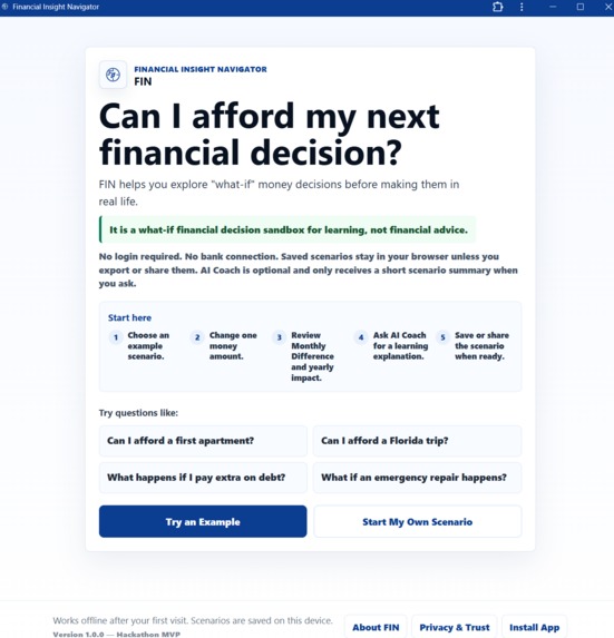 Financial Insight Navigator — FIN – screenshot 1