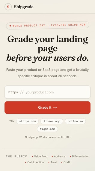 Shipgrade - Grade your landing page in 30 seconds – screenshot 4