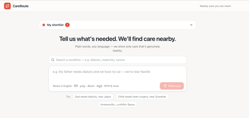 CareRoute — Case-to-Facility Referral Navigator – screenshot 2