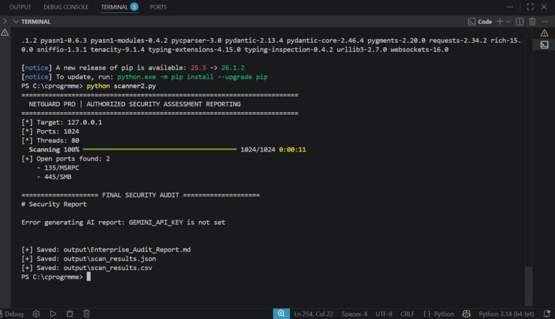 Autonomous Network Audit & Vulnerability Scanner – screenshot 1