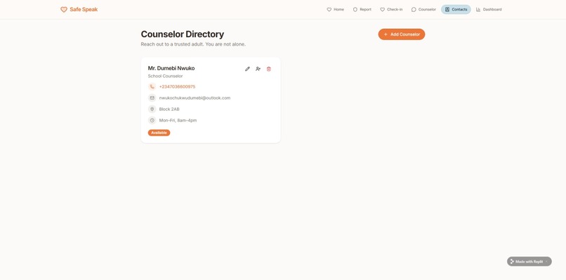 SAFE SPEAK AI | Devpost