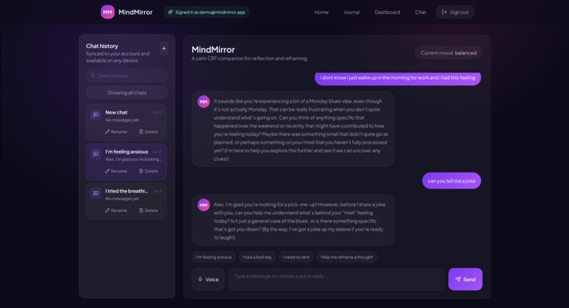 MindMirror — AI Mental Wellness Companion – screenshot 5