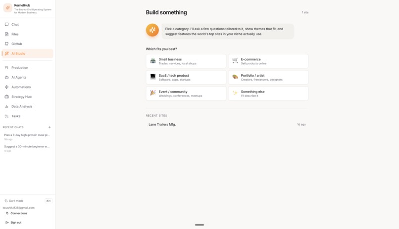 KernelHub: End-to-End AI Workspace for Modern Business – screenshot 5