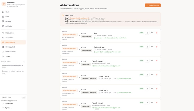 KernelHub: End-to-End AI Workspace for Modern Business – screenshot 9