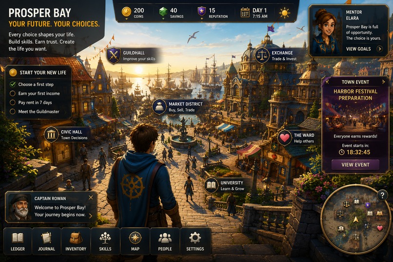 Prosper Bay Financial Literacy RPG – screenshot 1