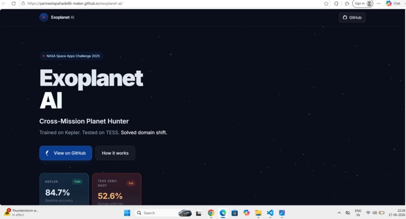 Exoplanet AI — Cross-Mission Planet Hunter – screenshot 1